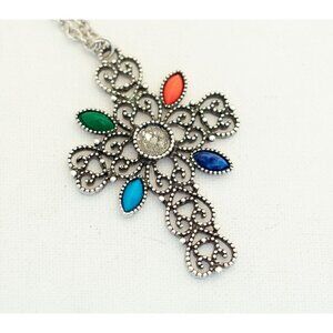 Vintage Cross Necklace by Avon 24 Inches Long - A1
